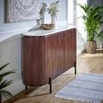 Opal Fluted Sideboard - 4 Door - Large - 160cm - White Marble Top - Mango Wood