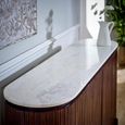 Opal Fluted Sideboard - 4 Door - Large - 160cm - White Marble Top - Mango Wood
