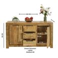 Surrey Sideboard - 2 Door 3 Drawer - Medium - Solid Mango Wood