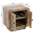 Hudson Cabinet - 2 Door - Small - Ribbed Carved - Mango Wood