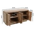 Hudson Sideboard - 4 Door - Large - Ribbed Carved - Mango Wood