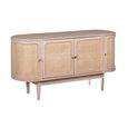 Valencia Sideboard - 4 Door - Medium - Curved - Natural Rattan and Mango Wood