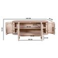 Valencia Sideboard - 4 Door - Medium - Curved - Natural Rattan and Mango Wood