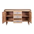 Wilton Sideboard - 2 Door 3 Drawer - Medium - Ribbed - Gold Trim - Acacia Wood