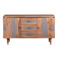Wilton Sideboard - 2 Door 3 Drawer - Medium - Ribbed - Gold Trim - Acacia Wood