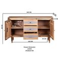 Wilton Sideboard - 2 Door 3 Drawer - Medium - Ribbed - Gold Trim - Acacia Wood