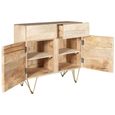 Sideboard - 2 Door 2 Drawer - Small - Hairpin Legs - Gold Geometric Inlay - Light Mango Wood