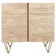 Sideboard - 2 Door 2 Drawer - Small - Hairpin Legs - Gold Geometric Inlay - Light Mango Wood