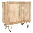 Sideboard - 2 Door 2 Drawer - Small - Hairpin Legs - Gold Geometric Inlay - Light Mango Wood