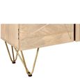 Sideboard - 2 Door 2 Drawer - Small - Hairpin Legs - Gold Geometric Inlay - Light Mango Wood