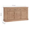 Cannes Sideboard - 3 Door 2 Drawer - Medium - Timber Wood