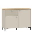Bixbite Sideboard - 2 Door - 1 Drawer - Small - Fluted - Light Oak and Sand