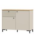 Bixbite Sideboard - 2 Door - 1 Drawer - Small - Fluted - Light Oak and Sand