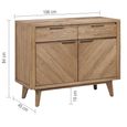 Sorrento Sideboard - 2 Door 2 Drawer - Small - Chevron - Elm Wood