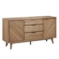 Sorrento Sideboard - 2 Door 3 Drawer - Large - Chevron - Elm Wood