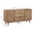 Sorrento Sideboard - 2 Door 3 Drawer - Large - Chevron - Elm Wood