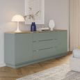 Ganymede Sideboard - 2 Door - 3 Drawer - Extra Large - Light Oak and Sage