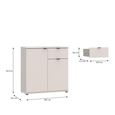 Ganymede Sideboard - 2 Door - 1 Drawer - Compact - Sand