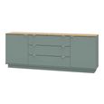 Ganymede Sideboard - 2 Door - 3 Drawer - Extra Large - Light Oak and Sage