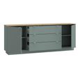 Ganymede Sideboard - 2 Door - 3 Drawer - Extra Large - Light Oak and Sage