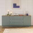 Ganymede Sideboard - 2 Door - 3 Drawer - Extra Large - Light Oak and Sage