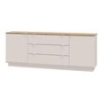 Ganymede Sideboard - 2 Door - 3 Drawer - Extra Large - Light Oak and Sand