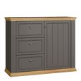 Pontypool Sideboard - 1 Door - 3 Drawer - Dark Grey and Light Oak