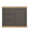 Pontypool Sideboard - 1 Door - 3 Drawer - Dark Grey and Light Oak