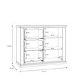 Pontypool Sideboard - 1 Door - 3 Drawer - White and Riva Oak