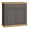 Pontypool Sideboard - 2 Door - 1 Drawer - Small - Dark Grey and Light Oak