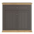 Pontypool Sideboard - 2 Door - 1 Drawer - Small - Dark Grey and Light Oak