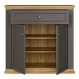 Pontypool Sideboard - 2 Door - 1 Drawer - Small - Dark Grey and Light Oak