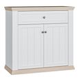 Pontypool Sideboard - 2 Door - 1 Drawer - Small - White and Riva Oak
