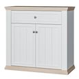 Pontypool Sideboard - 2 Door - 1 Drawer - Small - White and Riva Oak