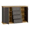 Pontypool Sideboard - 2 Door - 4 Drawer - Medium - Dark Grey and Light Oak