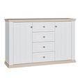 Pontypool Sideboard - 2 Door - 4 Drawer - Medium - White and Riva Oak
