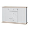 Pontypool Sideboard - 2 Door - 4 Drawer - Medium - White and Riva Oak