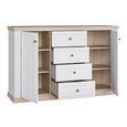 Pontypool Sideboard - 2 Door - 4 Drawer - Medium - White and Riva Oak
