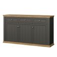 Pontypool Sideboard - 3 Door - 3 Drawer - Large - Dark Grey and Light Oak