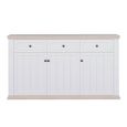 Pontypool Sideboard - 3 Door - 3 Drawer - Large - White and Riva Oak