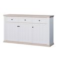 Pontypool Sideboard - 3 Door - 3 Drawer - Large - White and Riva Oak