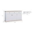 Pontypool Sideboard - 3 Door - 3 Drawer - Large - White and Riva Oak