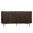 Luxor Brushed Brass Ribbed 4 Door Extra Large Curved Sideboard