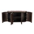 Langford Curved Sideboard - 3 Door - Medium - Brown - Ceramic and Oak