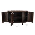 Langford Curved Sideboard - 3 Door - Medium - Brown - Ceramic and Oak