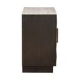 Claremont Dark Wood 2 Door Small Geometric Sideboard with Travertine Top