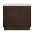 Claremont Dark Wood 2 Door Small Geometric Sideboard with Travertine Top