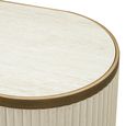 Tivoli Curved Fluted Sideboard - 4 Door - Large - with Gold Trim - White - Ceramic