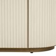 Tivoli Curved Fluted Sideboard - 4 Door - Large - with Gold Trim - White - Ceramic