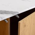 Russo Curved Sideboard - Fluted Base - 3 Door - 160cm - Medium - White and Natural - Marble Top and Wooden